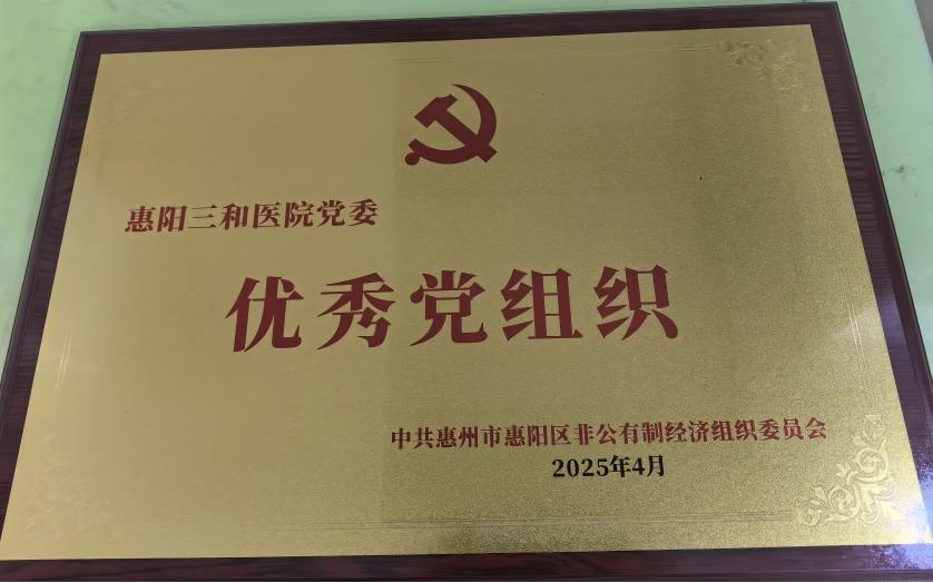 党建引领高质量发展！惠阳三和医院党委荣获区级“优秀党组织”称号